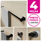 Kit Acessórios Banheiro/lavabo [4 Peças] Aço Inox 304 Preto F