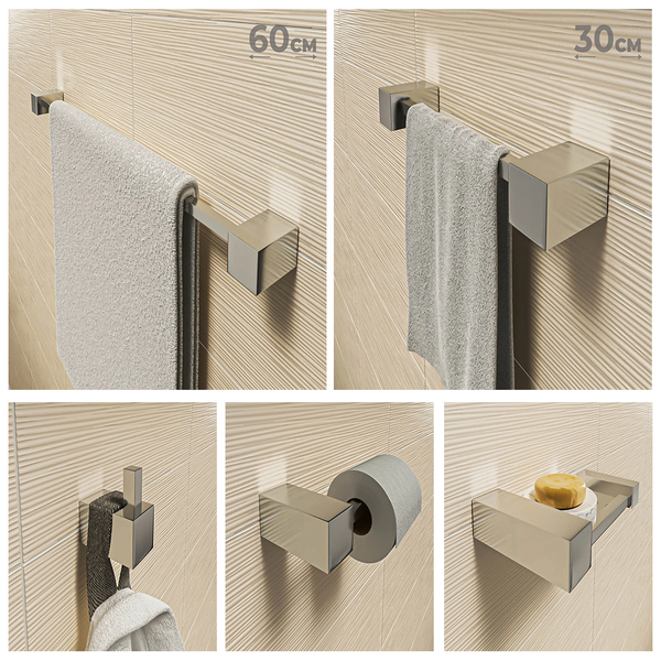 Kit Acessórios Banheiro/lavabo [5 Peças] Aço Inox 304 [c5]