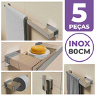 Kit Acessórios Banheiro/lavabo [5 Peças] Aço Inox 304 [r5e]