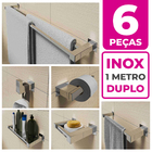 Kit Acessórios Banheiro/lavabo [6 Peças] Aço Inox 304 [q6h]