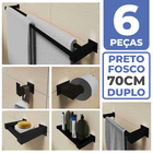 Kit Acessórios Banheiro/lavabo [6 Peças] Aço Inox 304 Preto F