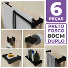 Kit Acessórios Banheiro/lavabo [6 Peças] Aço Inox 304 Preto F