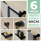 Kit Acessórios Banheiro/lavabo [6 Peças] Aço Inox 304 Preto F