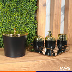 Kit Acessórios Banheiro Porta Escova Sabonete Algodão Preto D