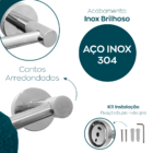 Kit Acessórios Banheiro Porta Papel Higiênico Toalheiro Inox