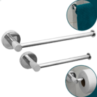 Kit Acessórios Banheiro Porta Papel Higiênico Toalheiro Inox