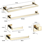 Kit Acessórios Banheiro Premium Dourado Conjunto De 5 Peças