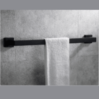 Kit Acessórios Banheiro Quadrado 4 Pcs Inox 304 Preto Fosco