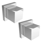 Kit Acessórios Banheiro Quadrado 6 Peças Metal Cromado