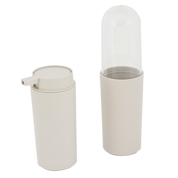 Kit Acessórios com Tampa 2 Peças Serene Light Gray Coza