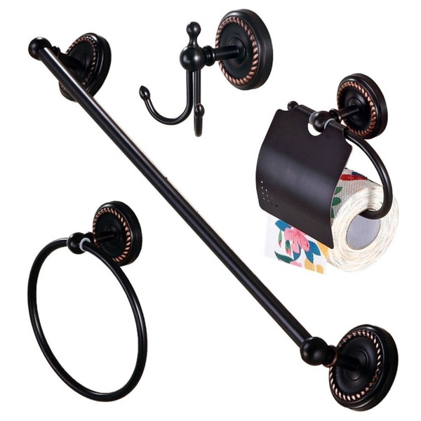 Kit Acessórios Conjunto Para Banheiro Vintage 4 Peças Retrô