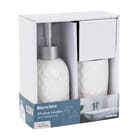 Kit Acessrios de Bancada para Banheiro 2 Peas Cermica Branco Colmeia Mix Bianchini