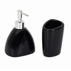 Kit Acessórios de Bancada para Banheiro 2 Peças Cerâmica Preto Mix Bianchini