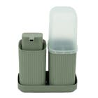 Kit Acessórios de Bancada 2 Peças para Banheiro Verde Usual Utilidades