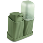 Kit Acessórios de Bancada 2 Peças para Banheiro Verde Usual Utilidades