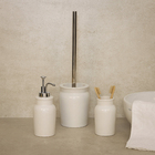 Kit Acessórios de Bancada para Banheiro 3 Peças Cerâmica Branco Pendora Sensea