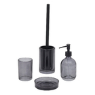 Kit Acessórios de Bancada para Banheiro 4 Peças Vidro Fumê Studio Sensea