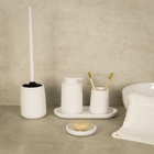 Kit Acessórios de Bancada para Banheiro 5 Peças Resina Branco Color Sensea