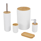 Kit Acessórios de Bancada para Banheiro 5 Peças Plástico Branco Mood Life Goedert