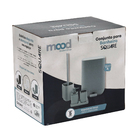 Kit Acessórios de Bancada para Banheiro 5 Peças Plástico Cinza Mood Square Soft Goedert