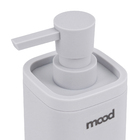 Kit Acessórios de Bancada para Banheiro 5 Peças Plástico Cinza Mood Square Soft Goedert