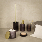 Kit Acessórios de Bancada para Banheiro 5 Peças Vidro Fumê Gatsby Sensea