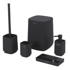 Kit Acessórios de Bancada para Banheiro 5 Peças Plástico Preto Mood Square Soft Goedert