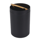 Kit Acessórios de Bancada para Banheiro 5 Peças Plástico Preto Mood Life Goedert