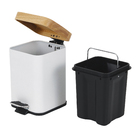 Kit Acessórios de Bancada para Banheiro 7 Peças Plástico e Madeira Branco Scandi Sensea