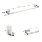 Kit Acessórios De Banheiro 3 Peças - Aço Inox Escovado