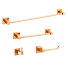 Kit Acessórios De Banheiro 4 Peças Dourado Quadritt