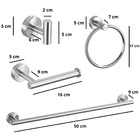 Kit Acessórios De Banheiro 4 Peças Inox 304 Fosco B1011