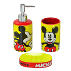Kit Acessórios de Banheiro 4 Peças Mickey Vintage Mabruk