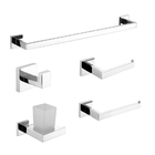 Kit Acessórios De Banheiro 5 Peças - Aço Inox Polido