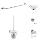 Kit Acessórios De Banheiro 5 Peças Cromado