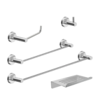 Kit Acessórios De Banheiro 5 Peças Escovado Atenas