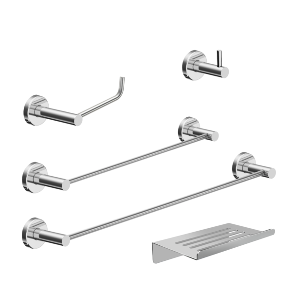 Kit Acessórios De Banheiro 5 Peças Escovado Atenas