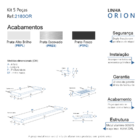 Kit Acessórios De Banheiro 5 Peças Metal Preto Fosco 2180OR O