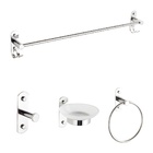 Kit Acessórios De Banheiro Aço Inox Polido 4 Peças