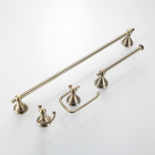 Kit Acessórios De Banheiro Antigo Bronze Retro 4 Pçs Parede