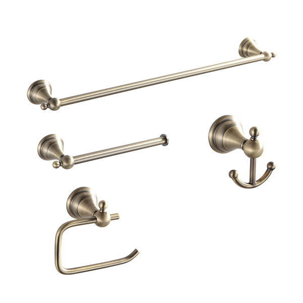 Kit Acessórios De Banheiro Antigo Bronze Retro 4 Pçs Parede