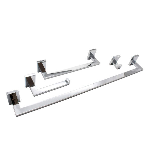 Kit Acessórios De Banheiro Com 4 Pçs Cromado 8040