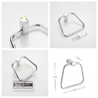 Kit Acessórios De Banheiro Cromado Luxo Porta Toalha Gancho e