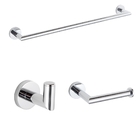 Kit Acessórios De Banheiro Latão Cromado - 3 Itens