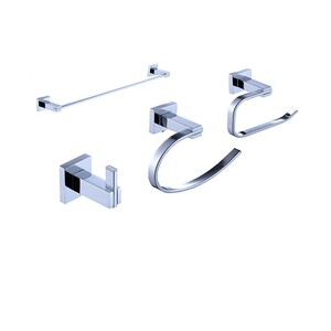 Kit Acessórios Para Banheiro Inox Premium Cromado 4 Peças - Fino Inox ...