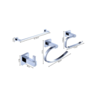 Kit Acessórios De Banheiro Lavabo 4 Peças Cromado Luxo IKAB04