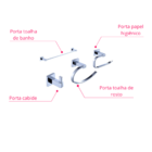 Kit Acessórios De Banheiro Lavabo 4 Peças Cromado Luxo IKAB04