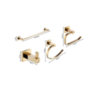 Kit Acessórios De Banheiro Lavabo 4 Peças Dourado Gold Luxo I