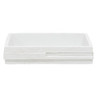 Kit Acessórios De Banheiro Lavabo 4 Peças Resina Pedras Branco