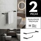 Kit Acessórios De Banheiro Lavabo Metal Preto Fosco 2010OR Or